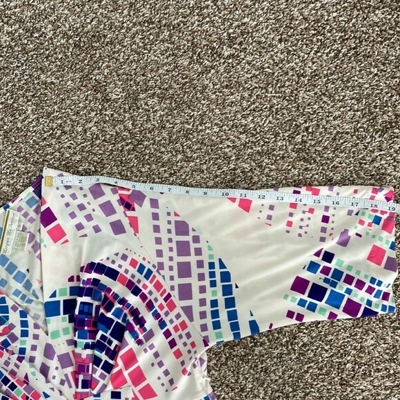 Vintage Morgan McFeeters Pink Purple Cream Vneck Casual Summer Dress Size 6 - Picture 14 of 16